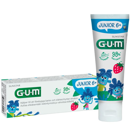 GUM Junior Tannkrem Jordbær for barn fra 6 år 50 ml GUM Junior Tannkrem Jordbær for barn fra 6 år 50 ml