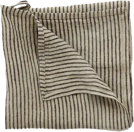 Olsson & Jensen Stripe kjøkkenhåndkle lin 45x65 cm Svart sand