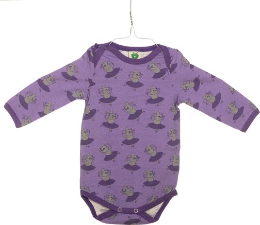 Småfolk Body mus med kjole lilla (98 cm)