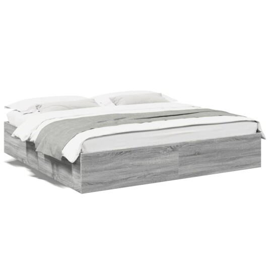  Sengeramme grå sonoma 200x200 cm konstruert tre 8721102616297