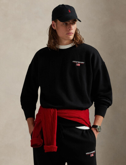 Polo Ralph Lauren Relaxed Fit Polo Sport Fleece Sweatshirt - Black - S Polo Ralph Lauren Relaxed Fit Polo Sport Fleece Sweatshirt - Black - S