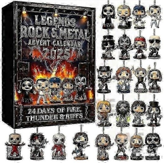 Adventskalender LEGENDS ROCK METAL Adventskalender Jul 2D Akryl Hengende Ornament Gave Den ultimate julegaven til LEGENDS ROCK METAL