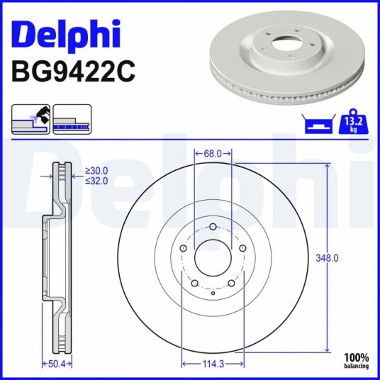 Bremseskive DELPHI BG9422C