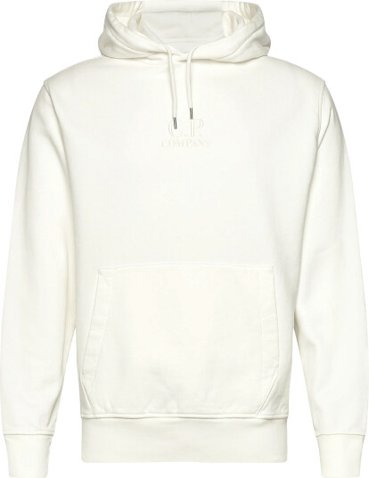 C.P. Company Logo Fleece Hoodie White XXXL
