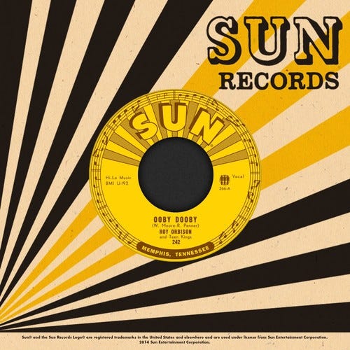 Roy Orbison  Ooby Dooby B/W Go! Go! Go! Sun Records Reissue  LP/Vinyl