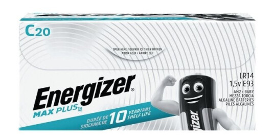 Energizer Max Plus C-Batteri R14 Alkalisk 1.5V 20 Stk