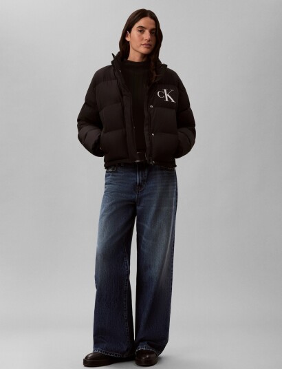 Calvin Klein Jeans Matte Mw Patch Logo Down Puffer Black M