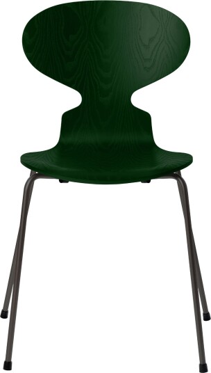 Fritz Hansen - 3101 Myran 4 Ben Färgad Ask Evergreen Underrede Warm Graphite Spisestoler Arne Jacobsen Grønn Metall/tre