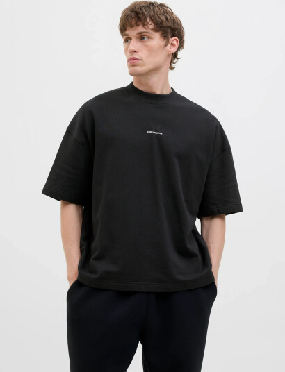 Jack & Jones Jcoinfinity Print Back Sweat Ss Black L Jack & Jones Jcoinfinity Print Back Sweat Ss Black L