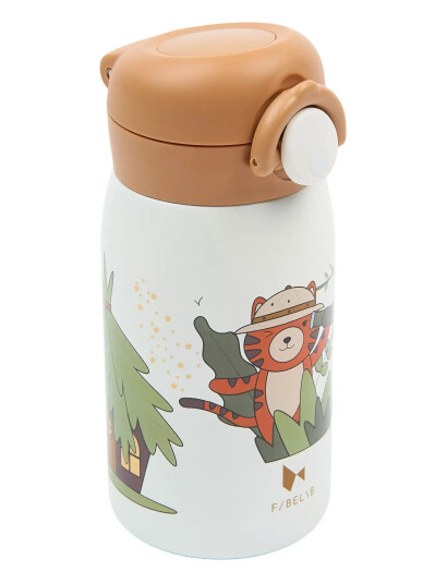 Fabelab Water Bottle Small Tiger White 320 Ml