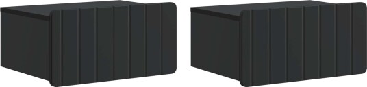  Vegghengt Nattbord 2 pcs Svart 49 x 34,5 x 24 cm Konstruert tre
