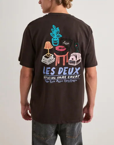 Les Deux Record T shirt T skjorte med trykk Brun