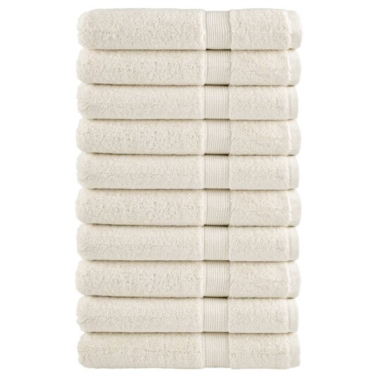  Premium håndklær SOLUND 10 stk kremhvit 80x200cm 600 g/m2