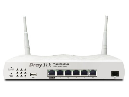 Draytek Vigor 2865Vac, Wi-Fi 5 (802.11Ac), Dobbelbånd (2.4 Ghz / 5 Ghz), Ethernet/Bredbåndsforbindelse, Adsl, Hvit, Frittstående Router
