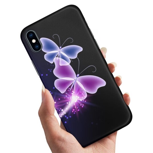 iPhone X/XS - Deksel/Mobildeksel Lilla Sommerfugler