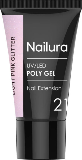 Nailura Poly Gel 30 g 21 Light Pink Glitter Nailura Poly Gel 30 g 21 Light Pink Glitter