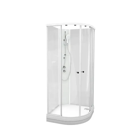 Dusjkabinett SOFIA standard 100x100x210cm hvit/klar støpemarmor