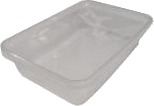 Plastbakke Nudelbakke 500Ml 120X175x40mm Med Låg Til Microovn Klar,250 Stk/Krt
