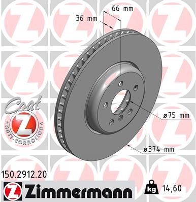 Bremseskive ZIMMERMANN 150.2912.20
