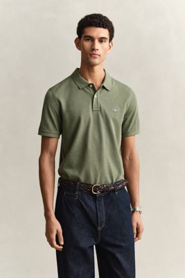 GANT Reg Shield Ss Pique Polo Khaki green XXL GANT Reg Shield Ss Pique Polo Khaki green XXL