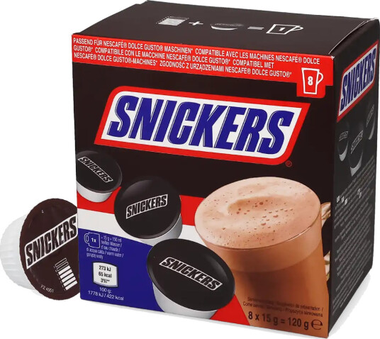 Snickers | Varm sjokolade 8 kapsler til Dolce Gusto