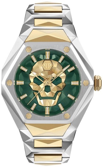 Philipp Plein Herreklokke PWPWA0724 The Skull Grønn/Gulltonet stål