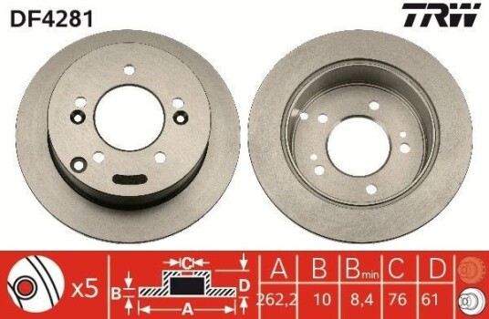 Bremseskive TRW DF4281