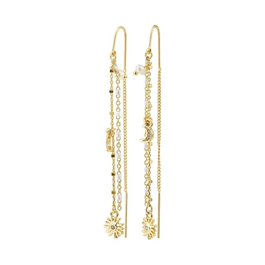 Pilgrim Mylan Chain Earrings Gold Plated Gold ONE SIZE Pilgrim Mylan Chain Earrings Gold Plated Gold ONE SIZE
