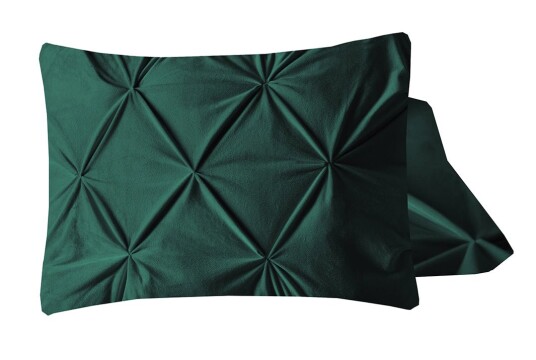 Indusia Design Putetrekk Velvet Pintuck Green 2pk