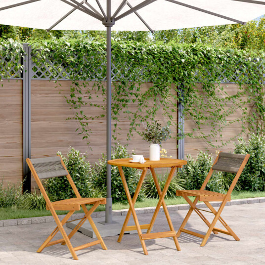  Bistrosett 3 deler grå polypropylen og heltre 3281842