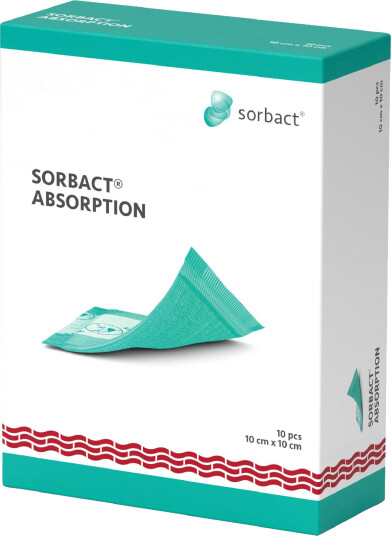Sorbact Absorption bandasje 10 x 10 cm 10 stk