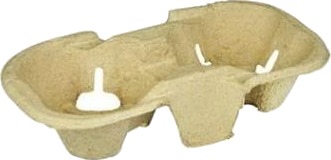 Kopholder Bakke 215X108x42 Mm Pap Natur Til 2 Bægre,90 Stk/Ps 90 Stk.