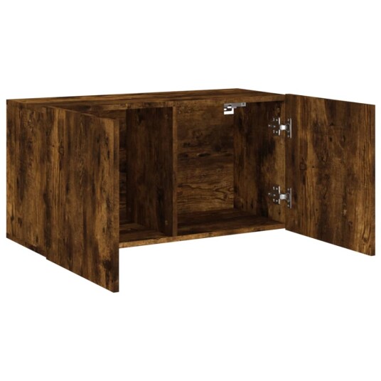 vidaXL Veggmontert TV-benk røkt eik 80x30x41 cm 8721012255449