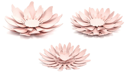 PartyDeco Papirdekorasjoner Blomster Rosa - 3-pakning
