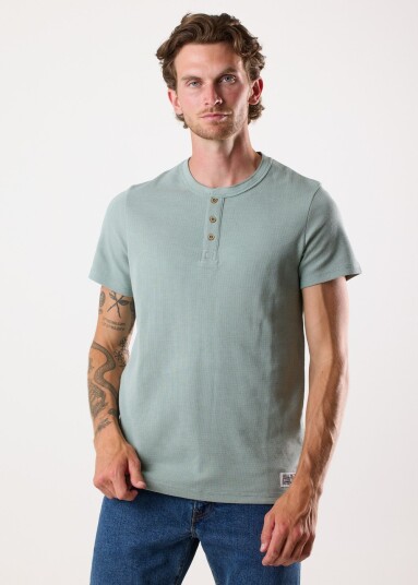 Denim Factory Henley Tee Sage Green M T-Shirts