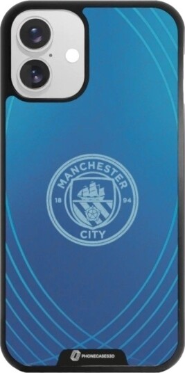 Phonecases3D iPhone 16 Plus Man City 3D mobildeksel, svart