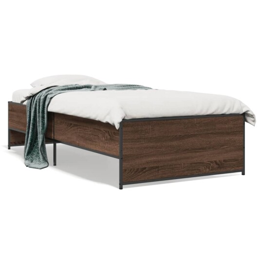  Sengeramme brun eik 90x190 cm konstruert tre og metall 8721012987760