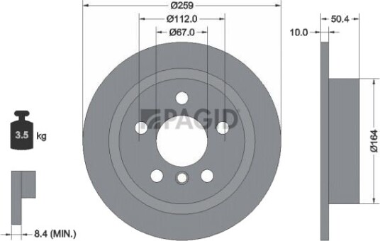 PAGID 55793NC Bremseskive PAGID 55793NC Bremseskive
