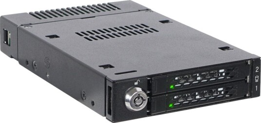 Icy Dock ToughArmor SSD-holder for 2x M.2 NVMe 3.5" Svart