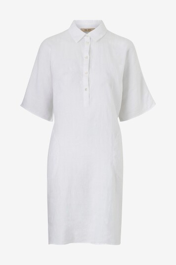 Mos Mosh Kjole i lin mmLowana Linen Dress Hvit Mos Mosh Kjole i lin mmLowana Linen Dress Hvit