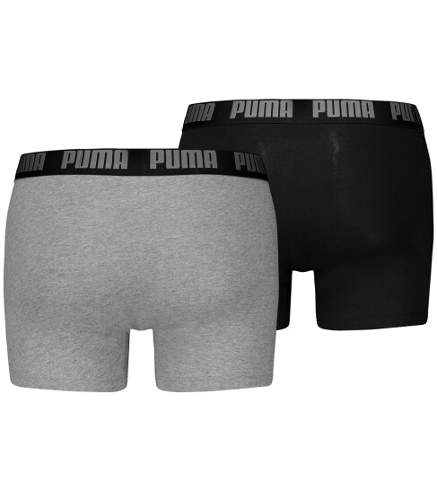 Puma Boxershorts 2 pack Grey Melange/Black Puma Small Boxershorts Grå Svart
