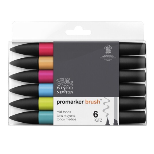 Promarker BrushMarker 6-set Mid Tones Promarker BrushMarker 6-set Mid Tones