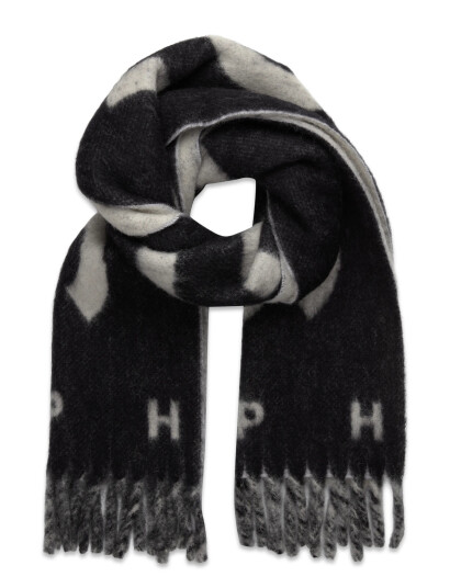Copenhagen Studios Cph Shawl 13 Wool Mix Chocolate - Black - ONE SIZE