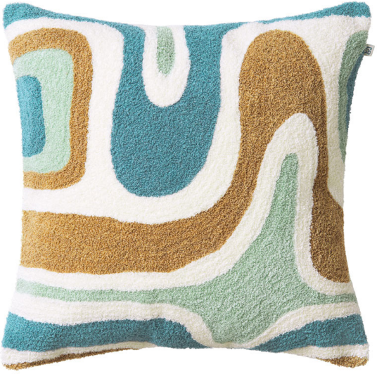 Chhatwal & Jonsson Godavari putetrekk 50x50 cm Heaven blue aqua sand offwhite