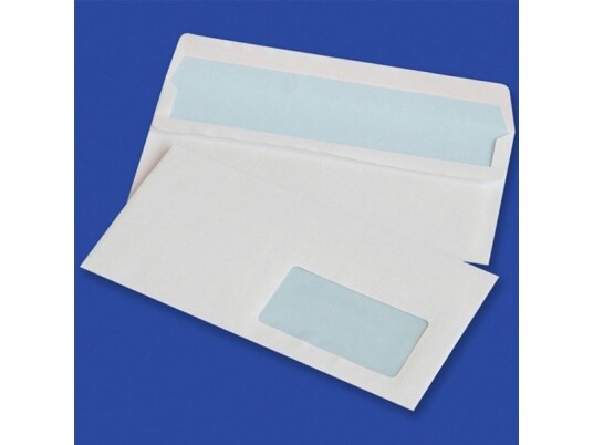 Office Products Selvklebende Konvolutter Sk Dl 110X220 Mm 75 G/M² 1000 Stk Med Høyre Vindu 45X90 Mm Hvite