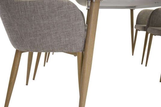 Venture Design Polar & Comfort spisegruppe Hvit/grå 6 st stoler & bord 240 x 100 cm
