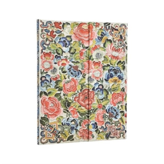 2026 Pear Garden (Peking Opera Embroidery) Ultra 12 month Horizontal Hardcover Flexi Dayplanner 2026 (Wrap Closure)