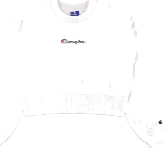 Champion Fashion Collegegenser Beskåret Hvit m. Logo Champion 14 16 år 164 176 Collegegenser
