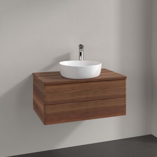 Villeroy & Boch Antao Servantskap med 2 skuffer 80x50x36 cm u/lys Valnøtt Villeroy & Boch Antao Servantskap med 2 skuffer 80x50x36 cm u/lys Valnøtt