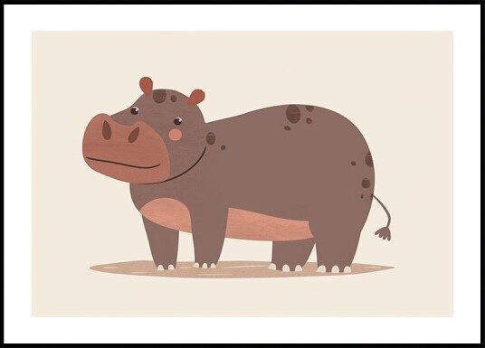 Smiling Brown Hippo In Mud Plakat Plakat / 70x100cm